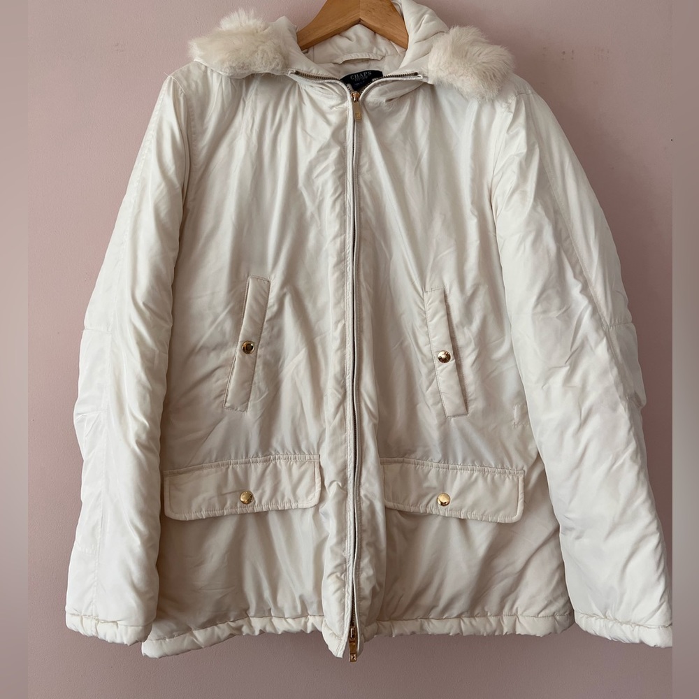 Chaps butter soft hooded puffy winter ski coat